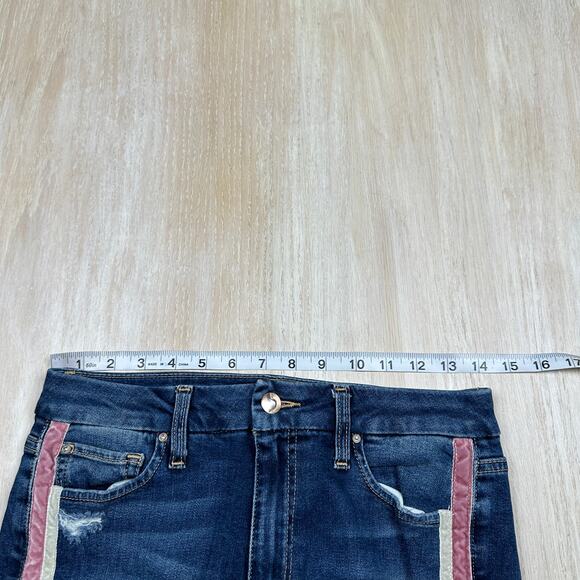 Joe's Jeans Honey High Rise Curvy Skinny Ankle Side Stripe Raina Distressed 29 - Picture 9 of 15